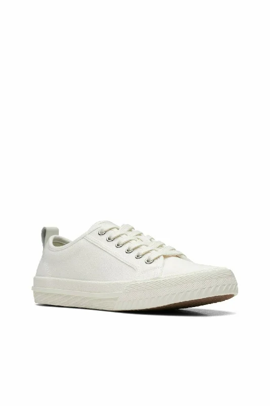 Clarks Roxby Lace in White Canvas