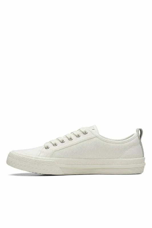 Clarks Roxby Lace in White Canvas