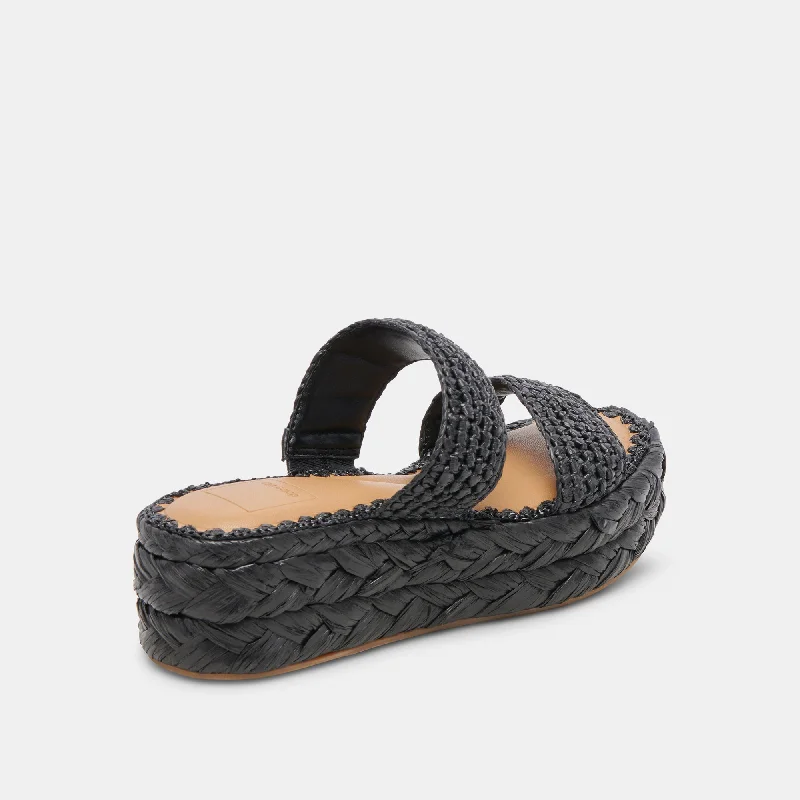 CORLA SANDALS ONYX RAFFIA