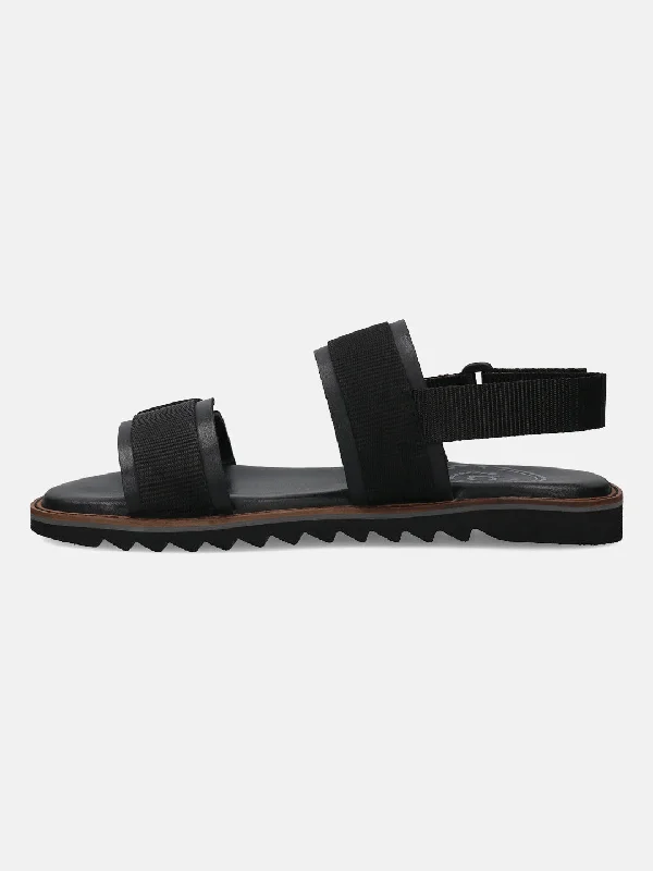 bugatti Black Back Strap Sandals