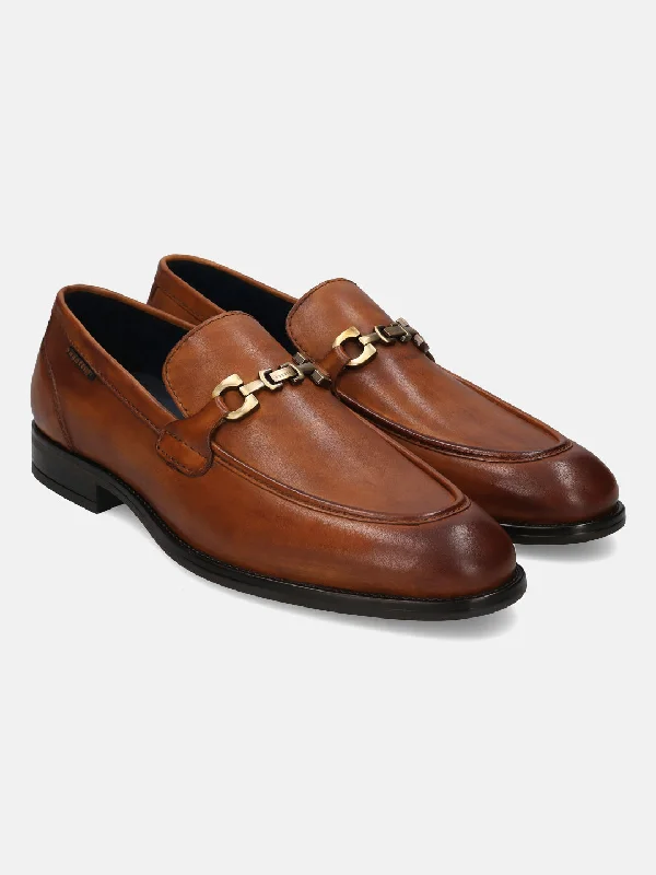 bugatti Cognac Premium Leather Formal Slip-Ons