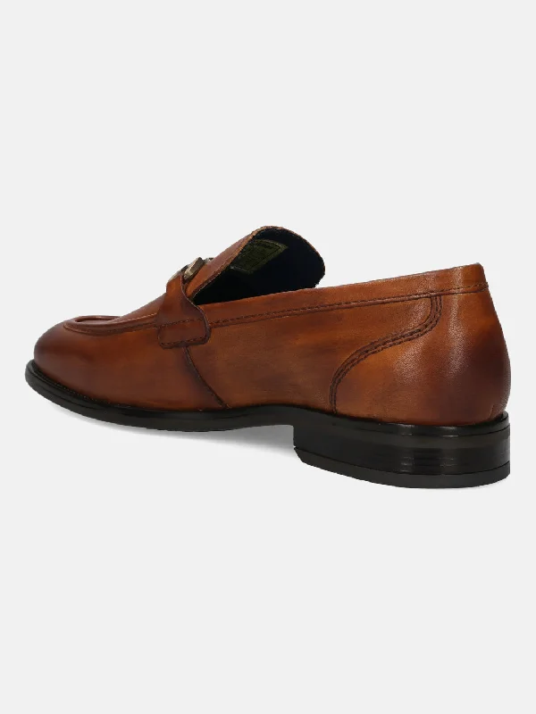 bugatti Cognac Premium Leather Formal Slip-Ons