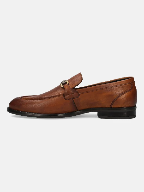 bugatti Cognac Premium Leather Formal Slip-Ons