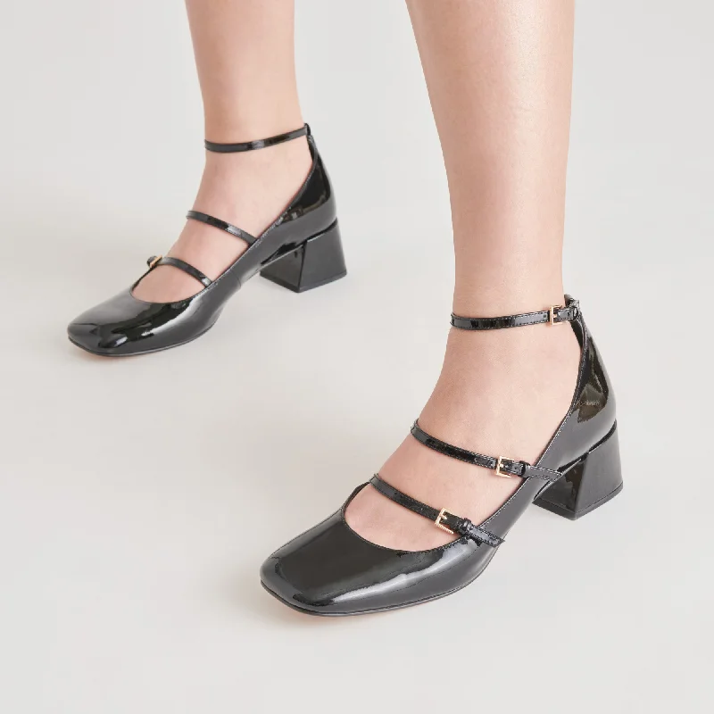 MEADOW HEELS MIDNIGHT PATENT LEATHER