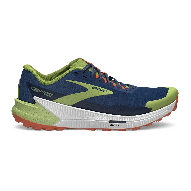 Men's Brooks Catamount 2, Navy/Firecracker/Sharp Green, 12 D Medium