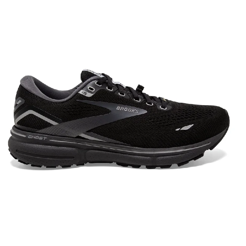 Men's Brooks Ghost 15 GTX, Black/Blackened Pearl/Alloy, 14 D Medium