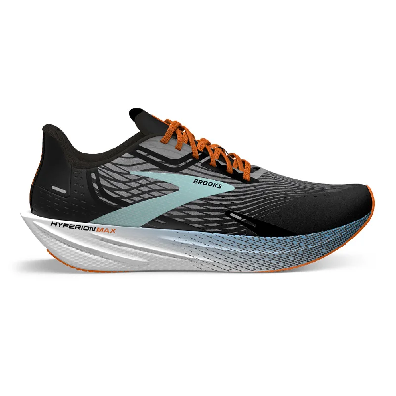 Men's Brooks Hyperion Max, Black/Grey/Orange Clown Fish, 12.5 D Medium