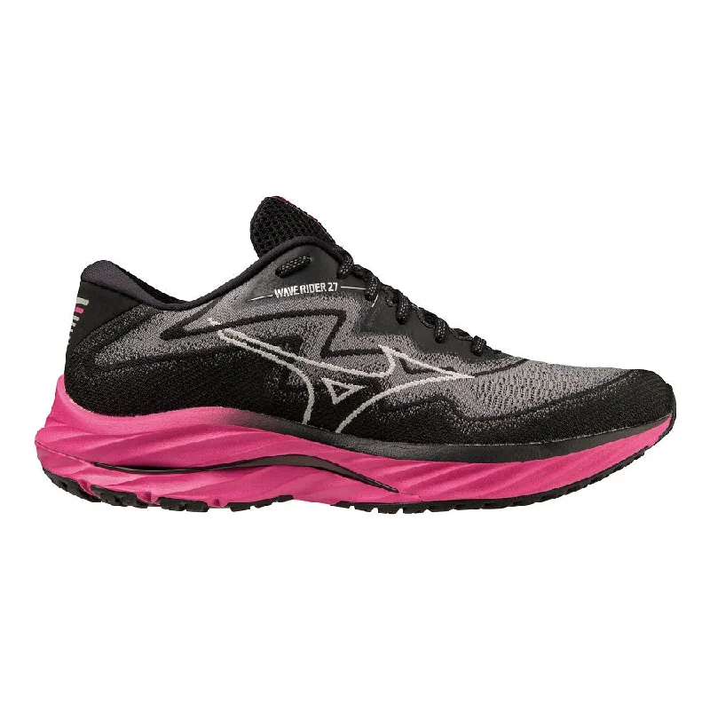 Men's Mizuno Wave Rider 27 SSW, Black/Harbor Mist, 12.5 D Medium