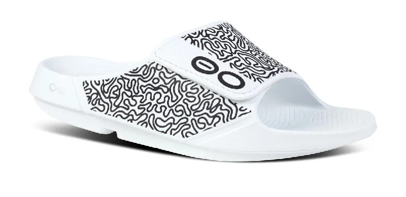 Men's OOahh Sport Flex Sandal - White Labyrinth