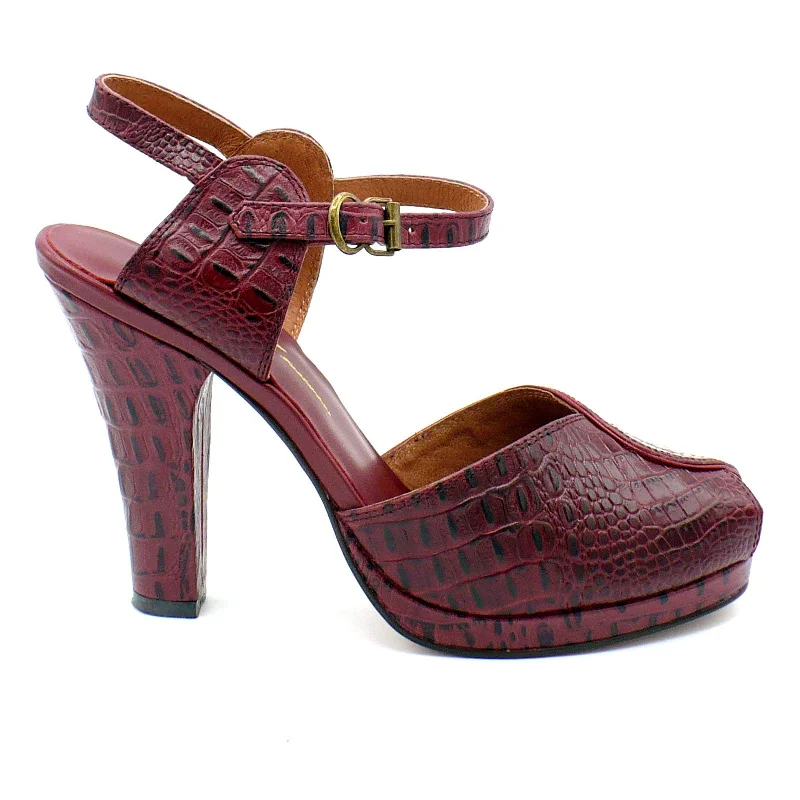 Dark Red Faux Croc / 5