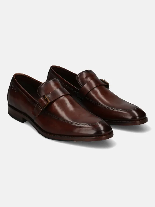 bugatti Dark Brown Monk Shoes