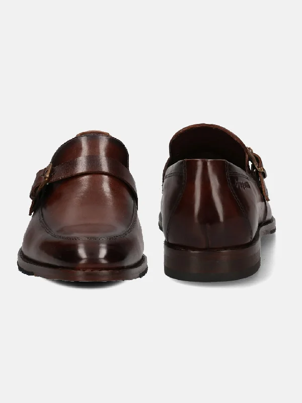 bugatti Dark Brown Monk Shoes