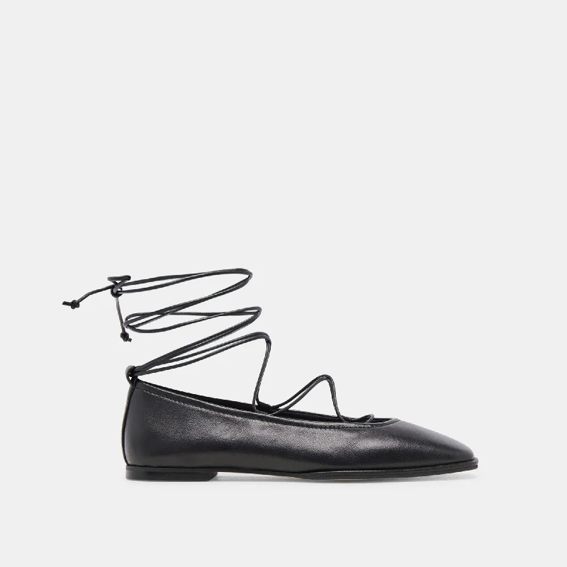 RYDER BALLET FLATS BLACK LEATHER