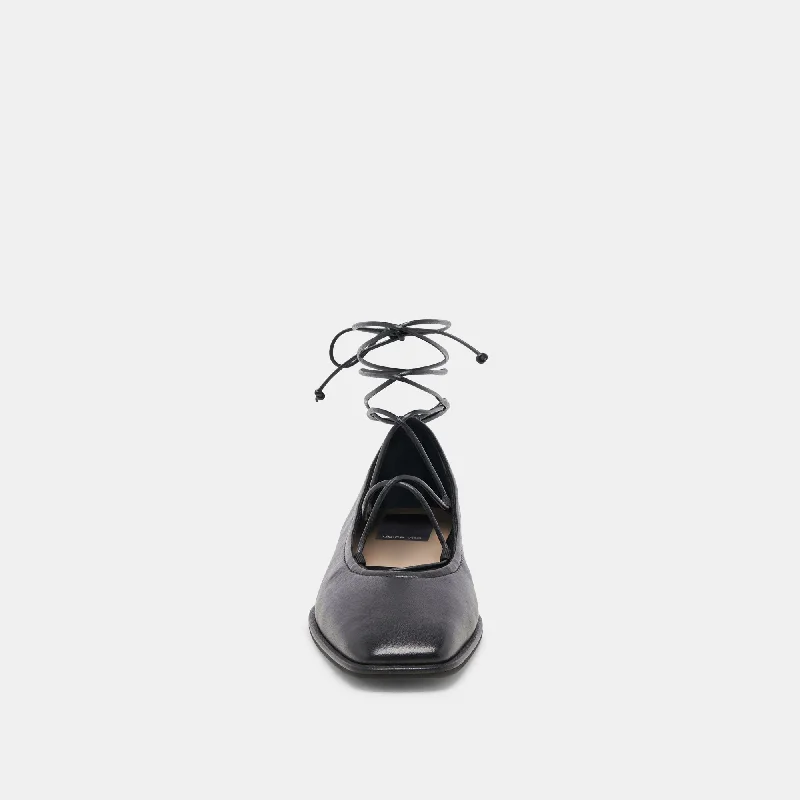 RYDER BALLET FLATS BLACK LEATHER