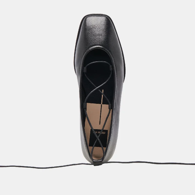 RYDER BALLET FLATS BLACK LEATHER