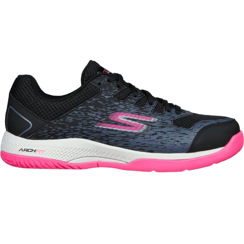 Skechers Women's 172070 Viper Court Black Pink Pickleball Shoes