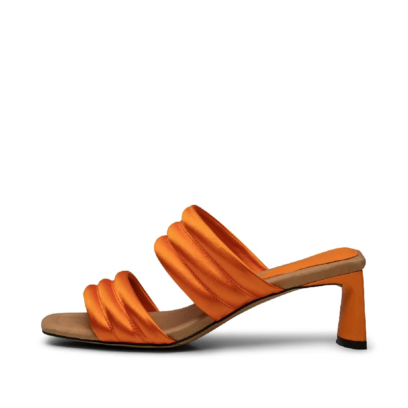 Sylvi heel textile - ORANGE SATIN