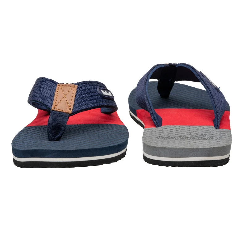 Walkaroo Men Printed Thong Flip Flop  - WC4225 Navy Blue Red