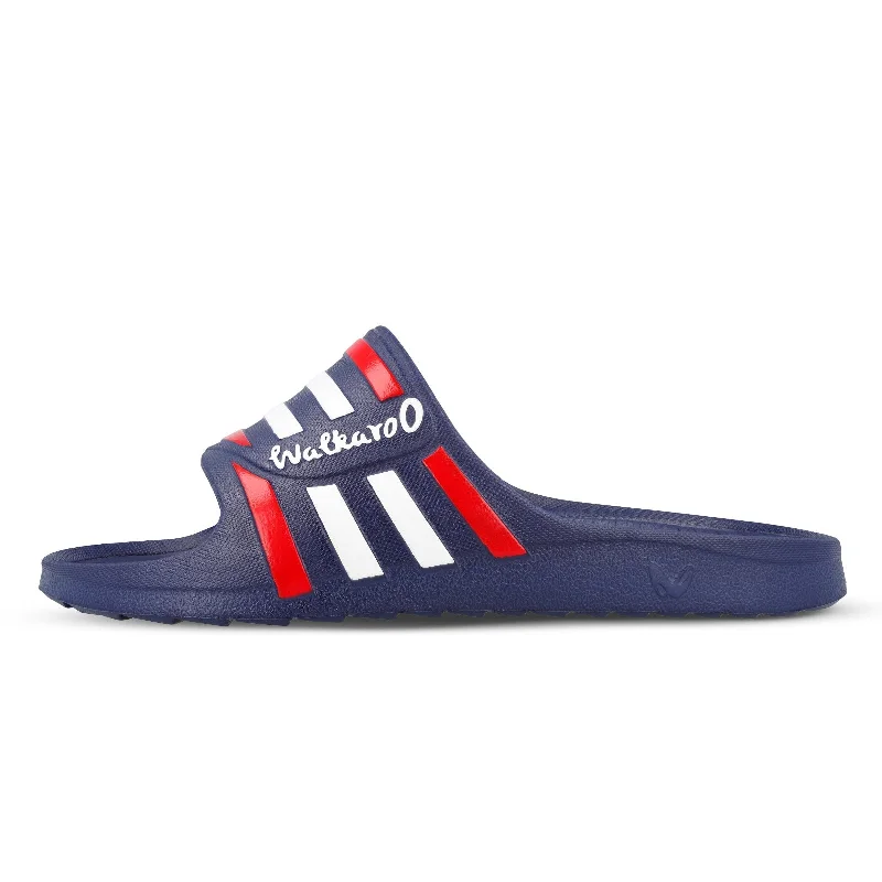 Walkaroo Mens Flip Flop Sliders  - WC4835 Navy Blue