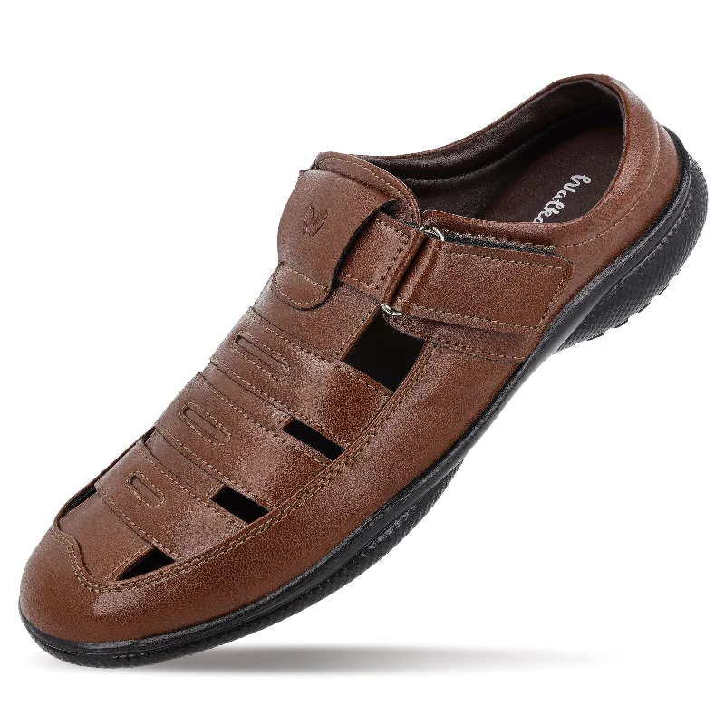 Walkaroo Men Roman Sandals  - WF6258 Brown