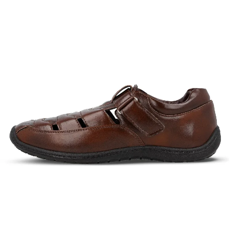 Walkaroo Xgo Gents Solid Roman Sandals  - WF6259 Brown