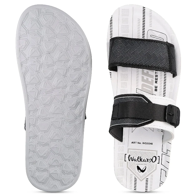 Walkaroo Men Sandal  - WG5546 White Black