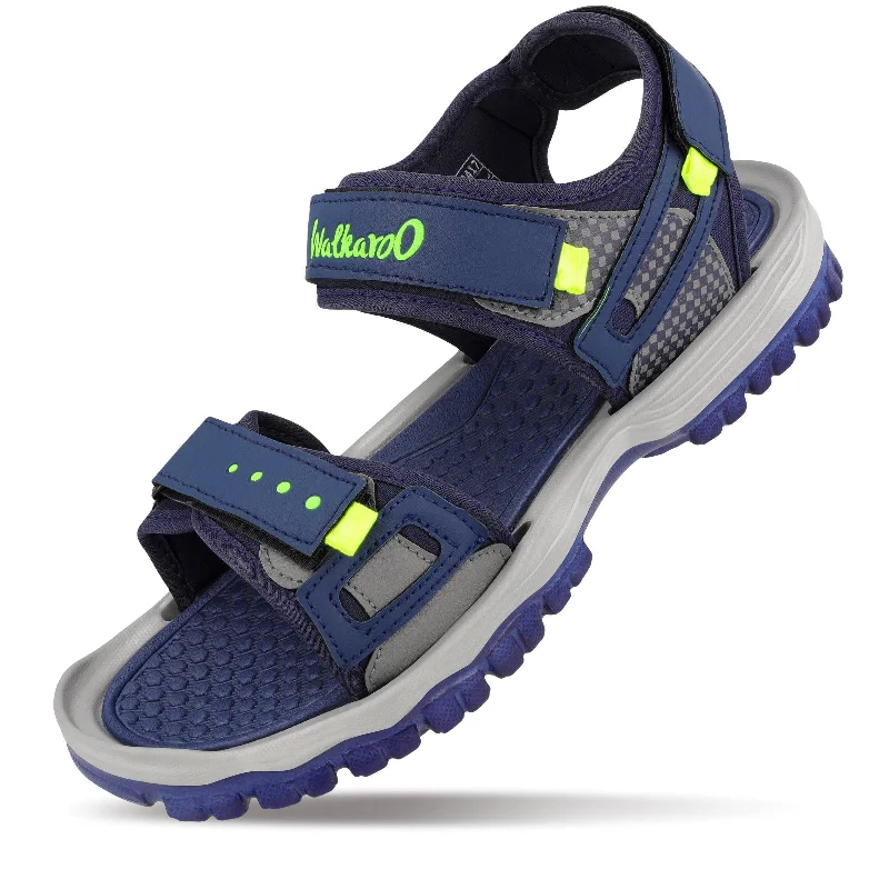 Walkaroo Men Sandals  - WC4417 Navy Blue Grey