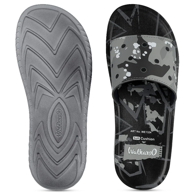 Walkaroo+ Men Slider - WE1324 Black