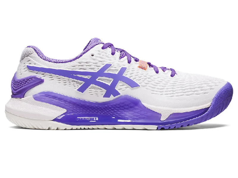 Women's Asics Gel-Resolution 9, White/Amethyst, 10.5 B Medium