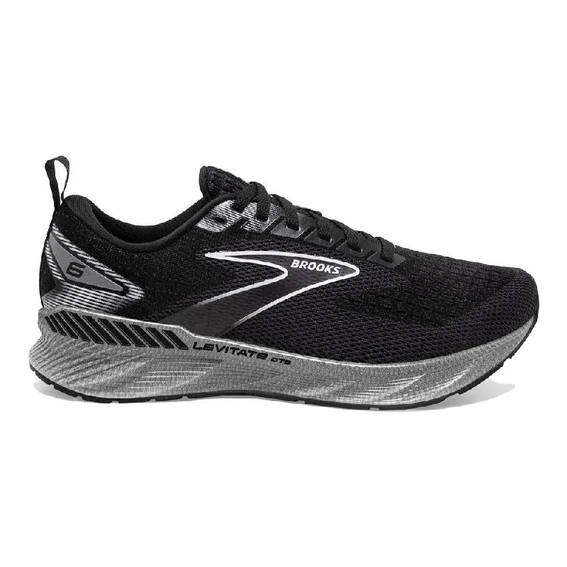 Women's Brooks Levitate GTS 6, Black/Blackened Pearl/White, 5 B Medium