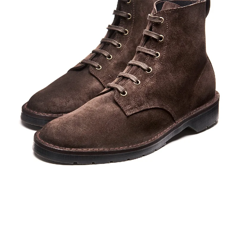 Brown Suede 6 Eye Derby Boot