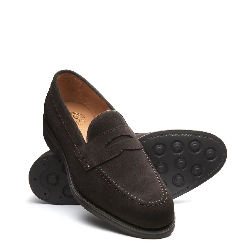 Brown Suede Penny Loafer