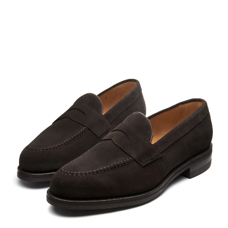 Brown Suede Penny Loafer