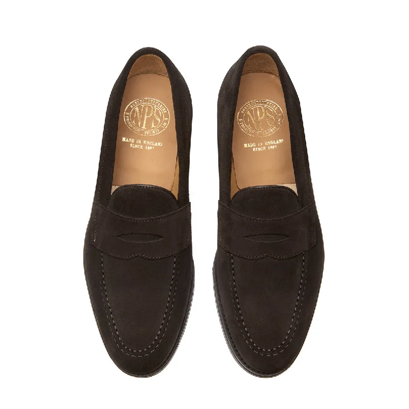 Brown Suede Penny Loafer