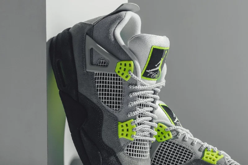 Air Jordan 4 Retro ""Neon""- Cool Grey/Volt/Wolf Grey/Anthracite