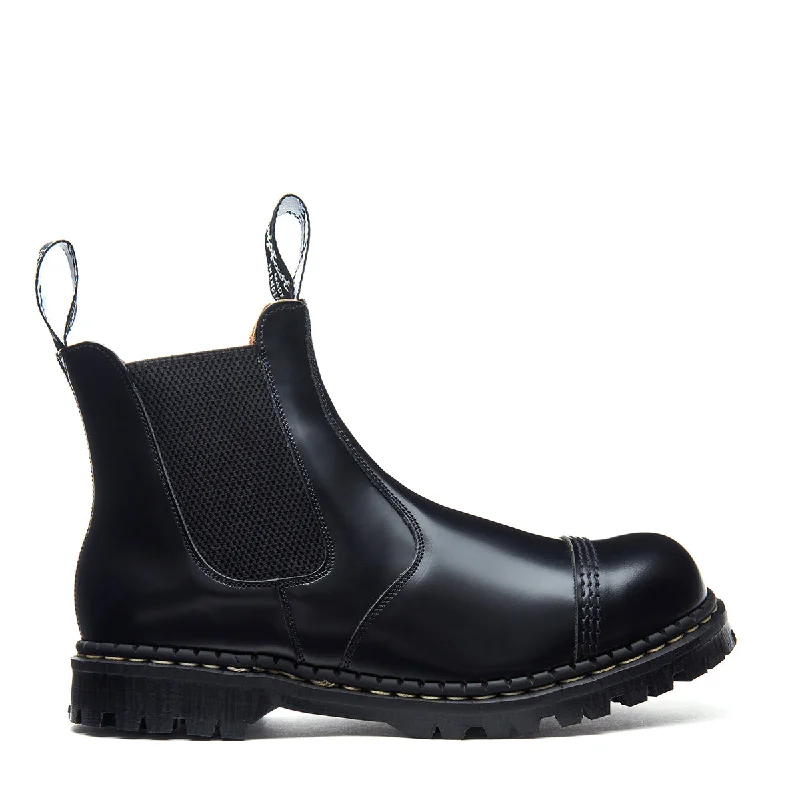 Black Hi-Shine Steel Toe Capped Dealer Boot