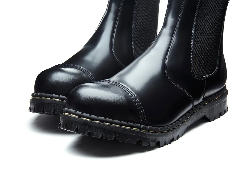 Black Hi-Shine Steel Toe Capped Dealer Boot