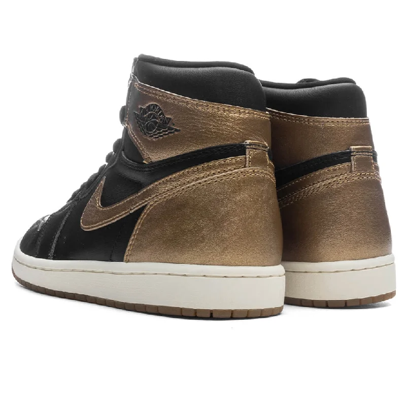 Air Jordan 1 Retro High OG 'Black and Gold' - Black/Metallic/Sail