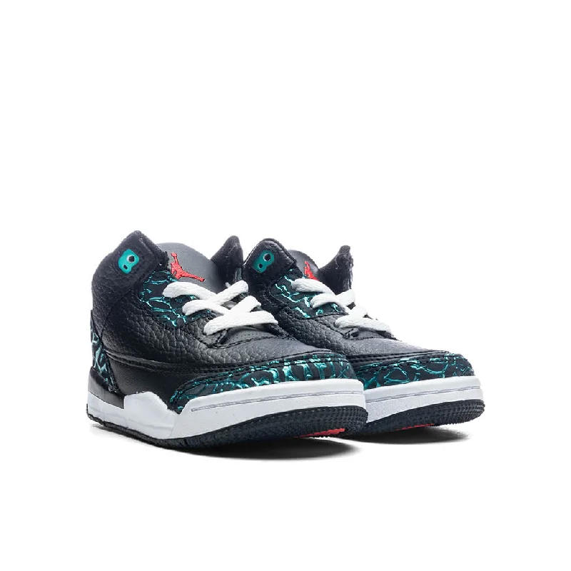 Air Jordan 3 Retro (TD) 'Moto' - Black/Siren Red/Hyper Jade