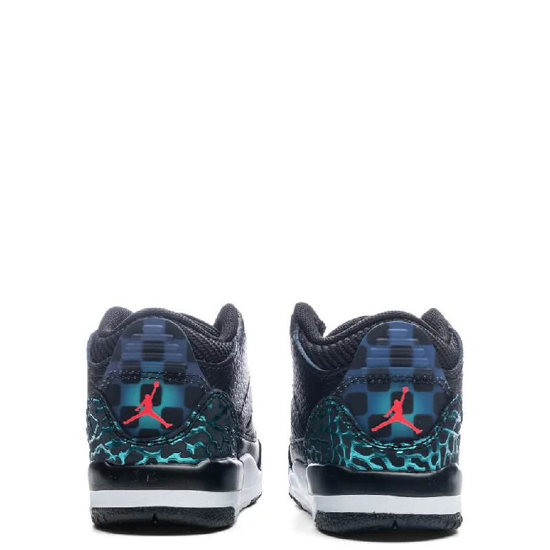 Air Jordan 3 Retro (TD) 'Moto' - Black/Siren Red/Hyper Jade