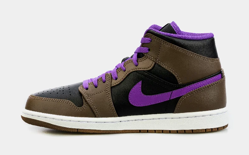 Air Jordan 1 Retro Mid Palomino Mens Lifestyle Shoes (Brown/Purple) Free Shipping