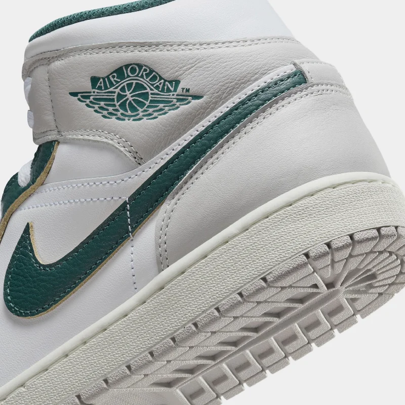 Air Jordan 1 Mid SE Mens Basketball Shoes (White/Oxidized Green/Sail)