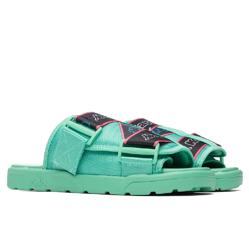 Logo Tape Kalpi Sandals - Light Green/White