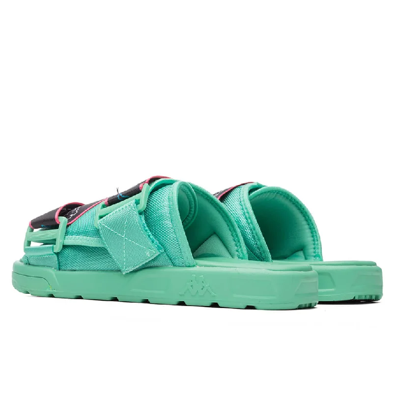 Logo Tape Kalpi Sandals - Light Green/White