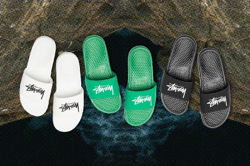 Nike x Stussy Benassi - Black/Sail