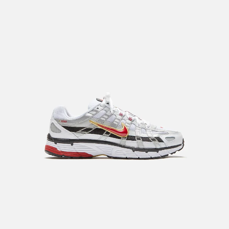 Nike P-6000 - White / Varsity Red / Metallic Platinum