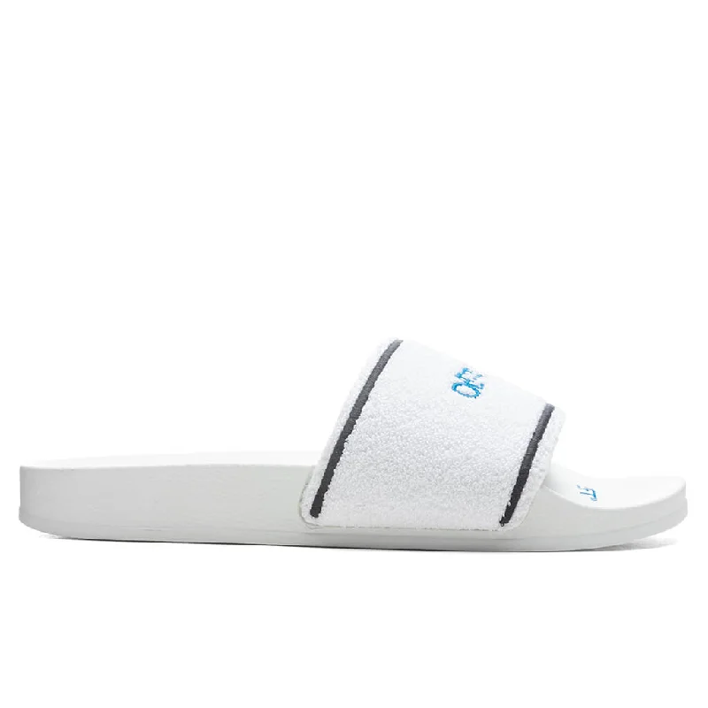 Towel Embroidery Slider - Blue/White