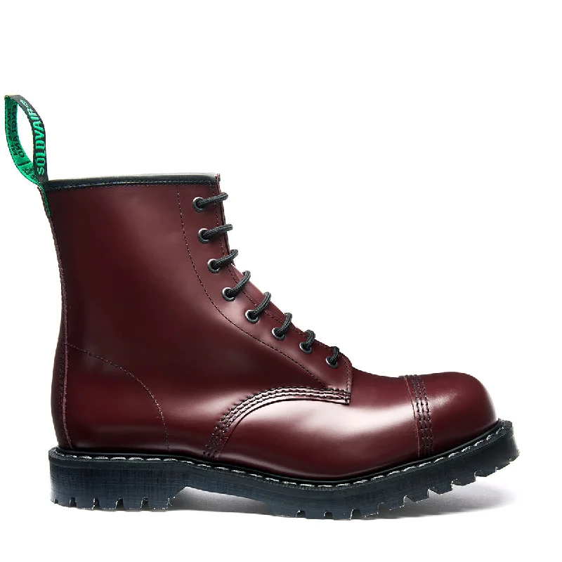 Cherry Red Hi-Shine 8 Eye Steel Toe Derby Boot