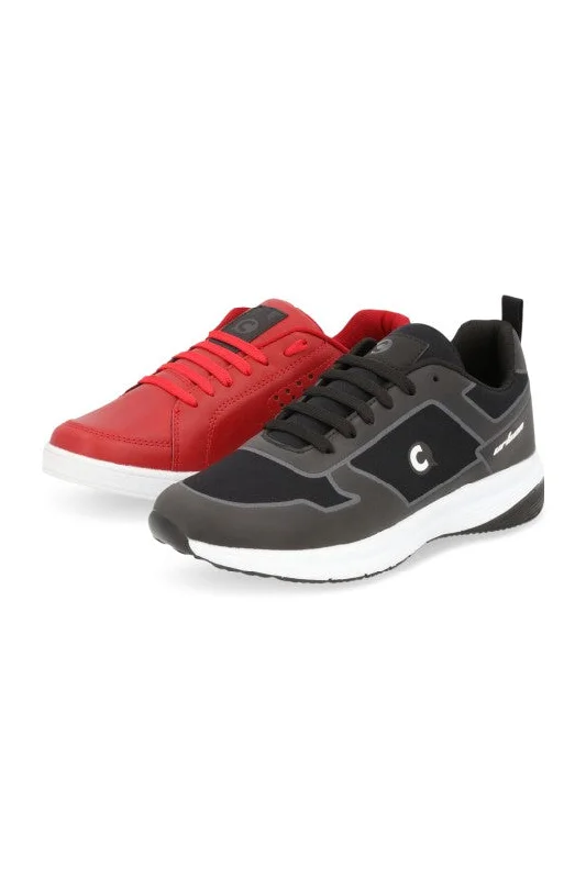 TENIS DE PISO ROJO Y NEGRO SINTÉTICO DÚO 256 / 90463