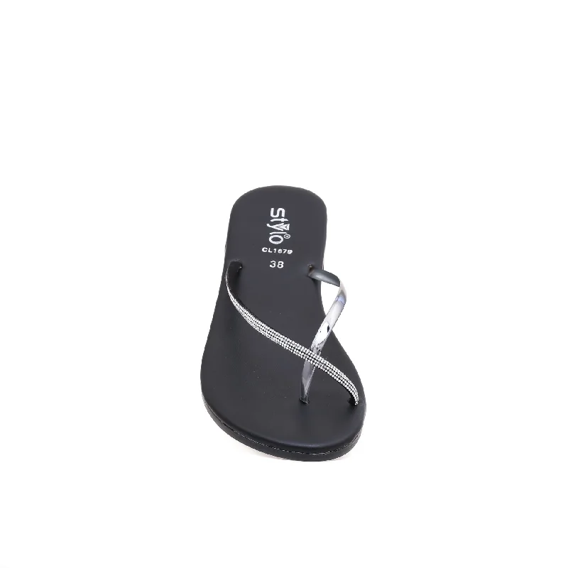 Black Casual Chappal CL1679